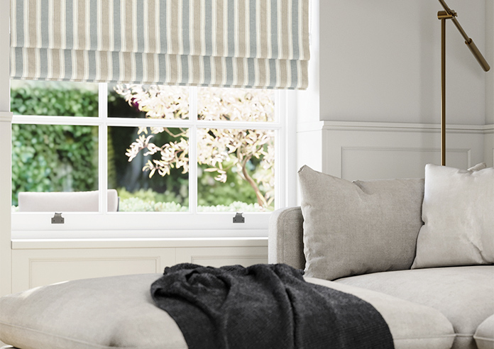 Port Laurent Stripe, Shoreline Blue - Roman Blind - Image 5